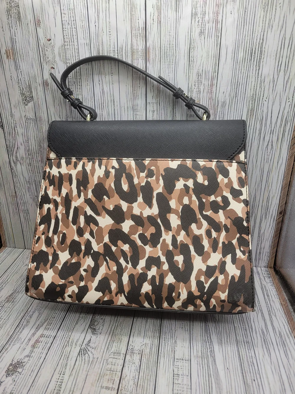 Karl Lagerfeld Paris Black And Leopard Purse